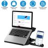 360º Rotating Laptop Riser Stand Foldable Desk Laptop Riser Tablet PC Holder with Phone Stand 8 Level Adjustable Height Inbuilt Handle for Home Office