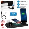 6 In 1 Qi Wireless Charger 10W Fast Charging Station Fit For iWatch 5/4/3/2/1 Airpods Pro/1/2 IOS phone Xs/MAX/XR/X/8/8Plus/11/Pro/11Pro max Galaxy No