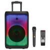 Portable Wireless Party Speaker Party Speaker with with 5 Colorful Lighting Modes TWS FM USB MMC Slot Aux In Recording Mic Priority Trolley Handle 2 W
