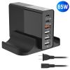 USB Fast Charger 65W 6-Port Fast Charging Station Type-C Wall Charger PD Adapter with 2 Type-C Ports 4 USB-A Ports Fit for IOS Phone 13/ iPad/ Galaxy/