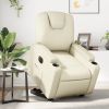 Electric Stand up Recliner Chair Cream Faux Leather