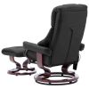 Massage Recliner with Ottoman Gray Faux Leather and Bentwood
