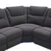 94.4" Home Theater Seating Modern Manual Recliner Sofa Chairs with Storage Box and Two Cup Holders for Living Room, Black