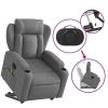 Stand up Massage Recliner Chair Dark Gray Fabric