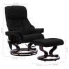 Massage Recliner with Ottoman Black Faux Leather and Bentwood