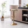 Bar Stools With Back and Footrest Counter Height Dining Chairs-Velvet Beige-2PCS/SET