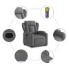Stand up Massage Recliner Chair Dark Gray Fabric