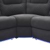 94.4" Home Theater Seating Modern Manual Recliner Sofa Chairs with Storage Box and Two Cup Holders for Living Room, Black