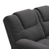 94.4" Home Theater Seating Modern Manual Recliner Sofa Chairs with Storage Box and Two Cup Holders for Living Room, Black