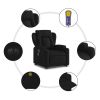 Electric Stand up Massage Recliner Chair Black Fabric