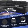 94.4" Home Theater Seating Modern Manual Recliner Sofa Chairs with Storage Box and Two Cup Holders for Living Room, Black