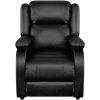 Massage Recliner Black Faux Leather