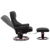 Massage Recliner with Ottoman Gray Faux Leather and Bentwood