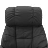 Massage Recliner with Ottoman Gray Faux Leather and Bentwood