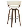 Walnut and Ecru Swivel Bar Stool