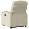 Electric Stand up Recliner Chair Cream Faux Leather