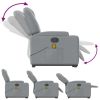 Stand up Massage Recliner Chair Light Gray Fabric