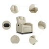 Electric Stand up Recliner Chair Cream Faux Leather
