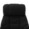 Massage Recliner with Ottoman Black Faux Leather and Bentwood
