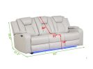 Benz LED & Power Recliner 2 PC Made With Faux Leather in Ice