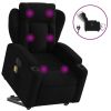 Electric Stand up Massage Recliner Chair Black Fabric