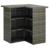 Corner Bar Table Gray 39.4"x19.7"x41.3" Poly Rattan