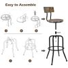 Industrial Adjustable Swivel Bar Stool with Arc-Shaped Backrest