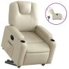 Electric Stand up Recliner Chair Cream Faux Leather