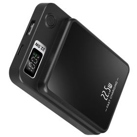 2 In 1 Magnetic Wireless Power Bank 10000mAh PD20W Fast Charger MagSafe Wireless Power Bank Fit for IOS Phones IOS Phone 14 Series And More (Option: Black)