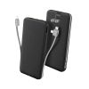 10000mAh Power Bank Portable Charger with US Plug 2 Built-in Cables External Battery Pack with 4 Ouputs 3 Inputs Fit For IOS Phone 14 Android And More