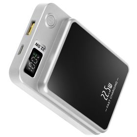 2 In 1 Magnetic Wireless Power Bank 10000mAh PD20W Fast Charger MagSafe Wireless Power Bank Fit for IOS Phones IOS Phone 14 Series And More (Option: White)