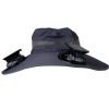 Outdoor Wide Brim Sun Hat With 2 Rechargeable Fans Solar Powered 3 Wind Speeds UPF50+ Breathable Waterproof Nylon Mesh Outdoor Hat For Hiking Camping