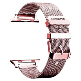 Stainless Steel Classic Buckle Band Replacement for 42MM Apple Watches Series 1/2/3 (Option: RoseGold)