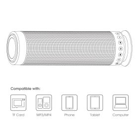 Mini Waterproof Wireless Speaker (Option: Black)
