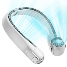 Portable Neck Fan Hands-free Cooling Neck Fan with 3 Speeds 360ºAir Flow Adjustable Neck Width for Home Office Travel Dormitory (Option: White)