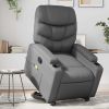 Stand up Massage Recliner Chair Gray Faux Leather