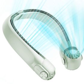 Portable Neck Fan Hands-free Cooling Neck Fan with 3 Speeds 360ºAir Flow Adjustable Neck Width for Home Office Travel Dormitory (Option: Green)