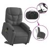 Electric Stand up Massage Recliner Chair Dark Gray Fabric