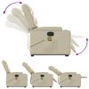 Electric Stand up Massage Recliner Chair Cream Faux Leather