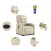 Electric Stand up Massage Recliner Chair Cream Faux Leather