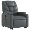 Stand up Massage Recliner Chair Gray Faux Leather