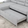 MH83.5" Convertible Sleeper Combo Sofa, Convertible Sofa Bed Polyester Pullout Bed with Storage Recliner and Cup Holder for Living Room, Tight Spaces