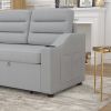 MH83.5" Convertible Sleeper Combo Sofa, Convertible Sofa Bed Polyester Pullout Bed with Storage Recliner and Cup Holder for Living Room, Tight Spaces