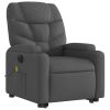 Electric Stand up Massage Recliner Chair Dark Gray Fabric