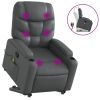 Stand up Massage Recliner Chair Gray Faux Leather