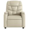 Electric Stand up Massage Recliner Chair Cream Faux Leather