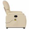 Stand up Massage Recliner Chair Cream Fabric