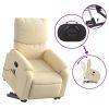 Stand up Massage Recliner Chair Cream Fabric