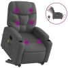 Electric Stand up Massage Recliner Chair Dark Gray Fabric