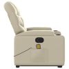 Electric Stand up Massage Recliner Chair Cream Faux Leather